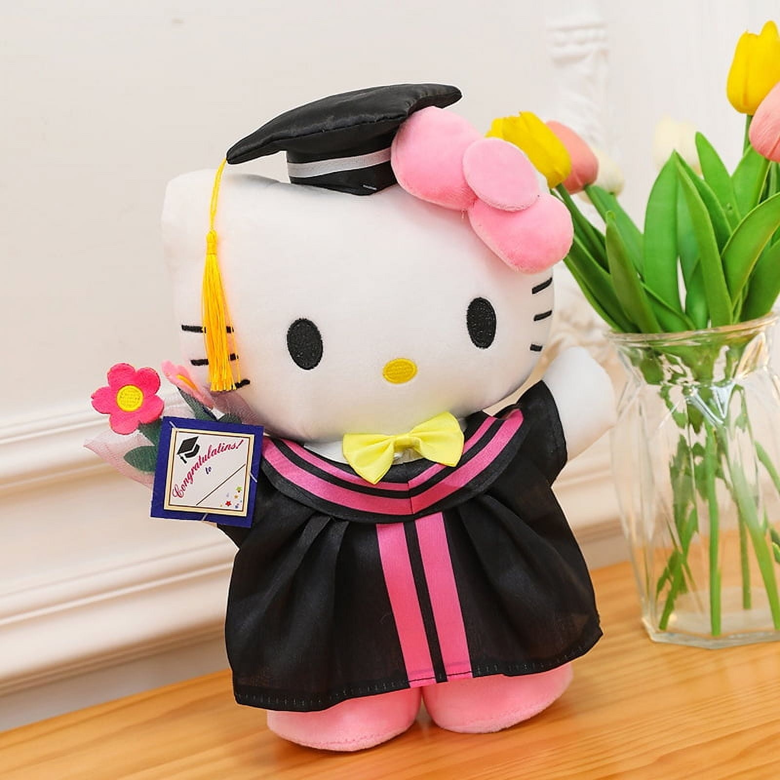 Sanrio Graduation Gift Sanrio Plush Doll Clow Hello Kitty Graduation Doctorial Hat Plush Ornaments One Piece Dropshipping Hellokitty