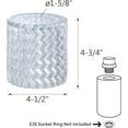 thumbnail image 2 of Aspen Creative 23646-60-1,Clear Glass Shade w/Diamond Pattern For Lighting fixture/Vanity Light/Wall Light/Pendent.Size:4-1/2"D x 4-3/4"H.Center Hole:42mm., 2 of 7