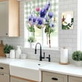 thumbnail image 5 of Spring Easter Tie Up Curtains for Windows, Balloon Window Shades, Purple Floral Summer Botanical Green Plaid Kitchen Window Treatments Roll Up Curtain for Basement/Nursery 52"x45", 5 of 8