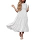 thumbnail image 2 of VISgogo, vestido Midi informal de verano para mujer, vestido fruncido de manga corta acampanado de Color sólido, vestido holgado acampanado a la moda VISgogo moda, 2 of 6