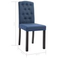 thumbnail image 4 of vidaXL Chaises de Salle à Manger 4 Pcs Tissu Bleu, 4 of 5