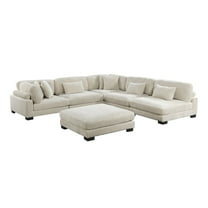 Lexicon Traverse 6-Piece Corduroy Fabric Modular Sectional in Beige