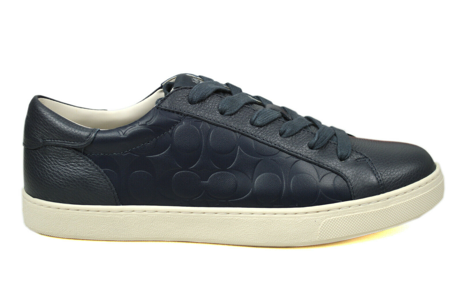 New  Coach Mens C126 Navy Blue Signature Leather Low Top Sneakers Sz 9.5 D 8994-3 - image 2 of 4