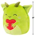thumbnail image 2 of Squishmallows Original 8" Fitzy the Green Goblin Holding a Fuzzy Heart- Officially Licensed Jazwares Valentines Day Plush - Collectible Soft & Squishy Stuffed Animal Toy - Gift for Kids, Girls & Boys, 2 of 5