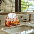 thumbnail image 5 of SEANATIVE Thanksgiving Tissue Box Cover Rectangular PU Leather Tissue Box Holder Fall Maple Leaves Tissue Cover Organizer for Bathroom, Kitchen, Bedroom, Office Desk, Nightstand, 5 of 7
