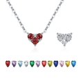 thumbnail image 1 of Heshpaws 925 collar en forma de corazón de plata esterlina, collar colgante de plata esterlina de Zirconia 5a de doble cara, regalo de Navidad para el aniversario de la mujer, con caja de regalo, 1 of 2
