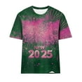 thumbnail image 4 of Camisetas Casuales de Mujer Año Nuevo Impreso Suéter de Manga Corta Cuello Redondo, Top de Moda para el Uso Diario, 4 of 4