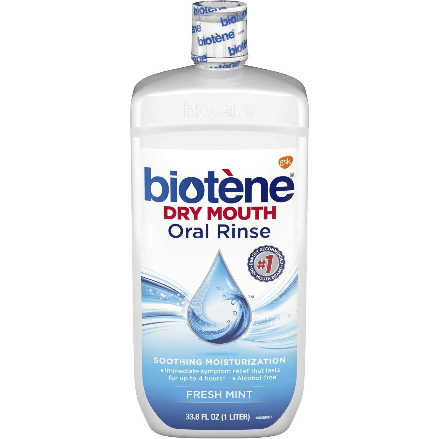 Biotene Fresh Mint Moisturizing Oral Rinse Mouthwash 33.8 oz