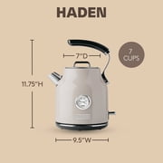 Haden Dorset 1.7 Liter Electric Water Kettle with Base, Putty & Chrome