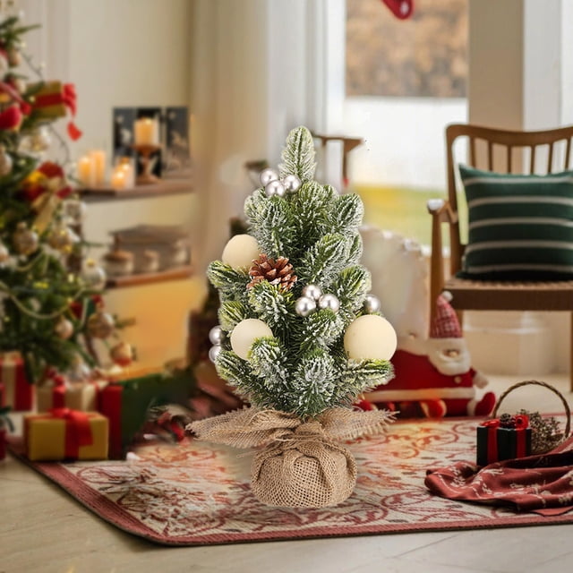 Adorno Pequeño para Árbol de Navidad | Mini Árbol de Navidad | Decoración Navideña | Plástico Multicolor | 35 X 10 X 10 Cm | para Sala de Estar, Escritorio o Dormitorio
