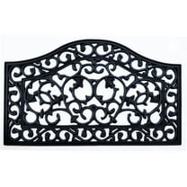HomeRoots 573952 18 x 30 in. Black Rubber Outdoor Door Mat