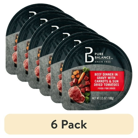 (6 pack) Pure Balance Beef Dinner in Gravy with Carrots & Sun Dried Tomatoes, 3.5 oz