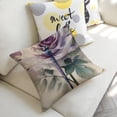 thumbnail image 5 of Dragonfly purple flower Linen toss pillowcase Decoration pillowcase Gift preferred 28x28" Cushion cover 2 set Sofa pillowcase Sofa bedroom living room car, 5 of 6