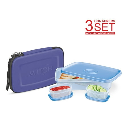 Lunch Box - Milton Flat Lunch Bag for Men Women Adults Bento Box Style Elegant Hard Shell Case with Handle Strap - Portable Fits In Your Bag - 1 Big & 2 Inner Containers Airtight, Leakproof; (Best Lunch In Big Sur)