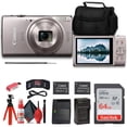 thumbnail image 1 of Canon PowerShot IXUS 285 HS Digital Camera, 20.2MP, 12x Optical Zoom, Wi-Fi, Silver Bundle with 64GB Card & Accessories (International Model), 1 of 4