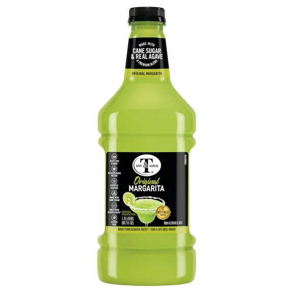 Pack of 6, Mr & Mrs T Original Margarita Mix, 1.75 Liter