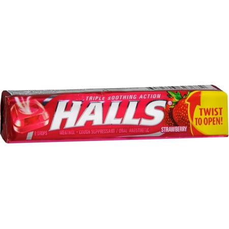 Halls Mentho-Lyptus Drops Strawberry 9 Each (Pack of 3)