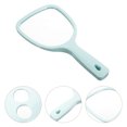 thumbnail image 2 of EeaseCA 1pc Double Side Handheld Mirror Cosmetic Mirror Back 2X and 3X Magnification Round Mirror (Blue), 2 of 7