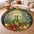 thumbnail image 5 of Circle Area Rug, Christmas Cucumber Pickle1 Washable Non-Slip Floor Carpet, Soft Rug for Living Room Bedroom Decor 59 Inch, 5 of 6
