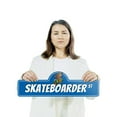 thumbnail image 3 of Skateboarder Plastic Street Sign - 6 Inch X 18 Inch Gift Sports Stunts Tricks Fun Active Outdoor Extreme Park Challenge Urban Youth, 3 of 4