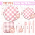 thumbnail image 3 of AUR 192 Pcs Pink Gingham Paper Plates And Napkins Set Party Supplies - For 24 Guests Paper Plates And Napkins Knives Spoons Forks Cups - For Baby Shower Bridal Shower Wedding, 3 of 16