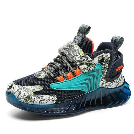

Kids Casual Camouflage Sneakers Breathable Hook-and-loop Fastener Student Sports Shoes Outdoor Running Walking For Boys And Girls