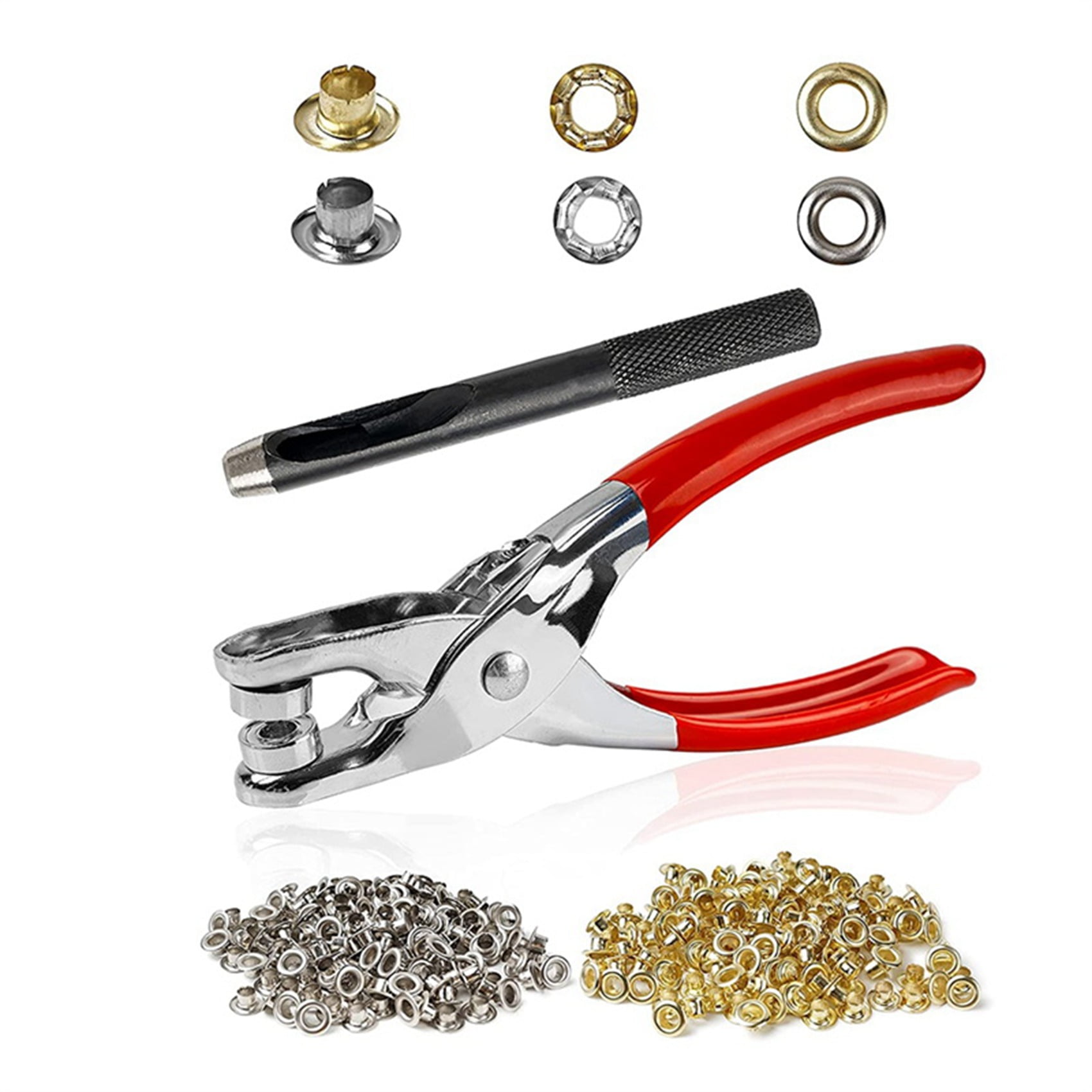  Grommet Eyelet Pliers Kit 1/4 Inch 6mm with Eyelet Hole Punch  and 400 Metal Eyelets with Washers,Portable Grommet Hand Press kit for  Leather,Belt,Shoes,Fabric,Cloths : Arts, Crafts & Sewing