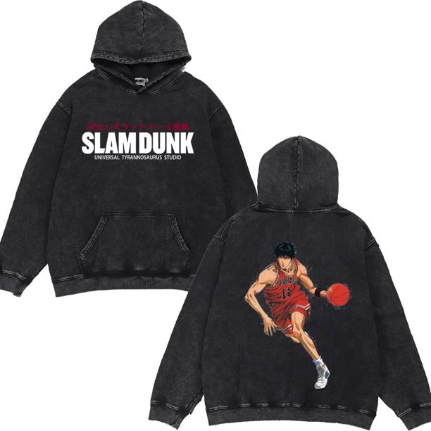 Sudaderas con capucha de Anime Slam Dunk para hombre, sudaderas con capucha Vintage Sakuragi Hanamichi, camisetas de algodón lavadas, Jersey informal de manga larga, Top con capucha