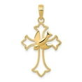 thumbnail image 1 of FB Jewels 14K Yellow Gold Dove Cross Pendant, 1 of 4
