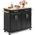 thumbnail image 1 of Chariot de Cuisine avec Armoire de Rangement sur Roulettes, Table de Boucher avec Tiroirs et Porte-Serviettes, 1 of 7
