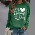 thumbnail image 1 of Femmes Casual Manches Longues Impression Col Rond Tops Chemise Chemisier Pull-Over, 1 of 3