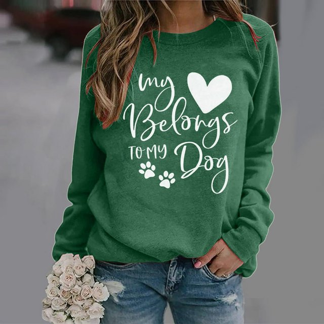 Femmes Casual Manches Longues Impression Col Rond Tops Chemise Chemisier Pull-Over