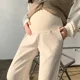 thumbnail image 4 of Pantalones de maternidad de pierna recta con forro polar, prendas de vestir exteriores para invierno, primavera y otoño, soporte para el vientre, ropa de maternidad cómoda de cintura baja, 4 of 5