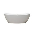 thumbnail image 3 of CastelloUSA Manhattan 64" Freestanding Solid Surface Soaking Bathtub in White, 3 of 5