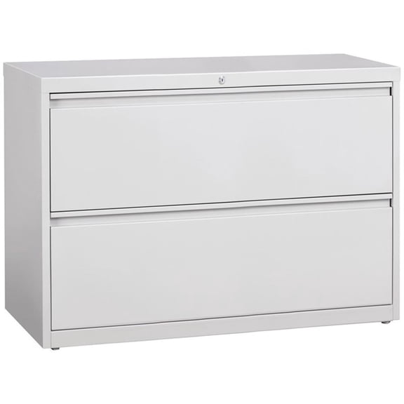UrbanPro 2-Drawer Modern Metal Lateral Filing Cabinet in Light Gray