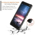 thumbnail image 2 of Nokia 3.1A Case with Tempered Glass Screen Protector (Full Coverage), Nagebee Armor Defender [Swivel Belt Clip Holster] [Built-In Kickstand] Shockproof Rugged Phone Cover (Black), 2 of 5