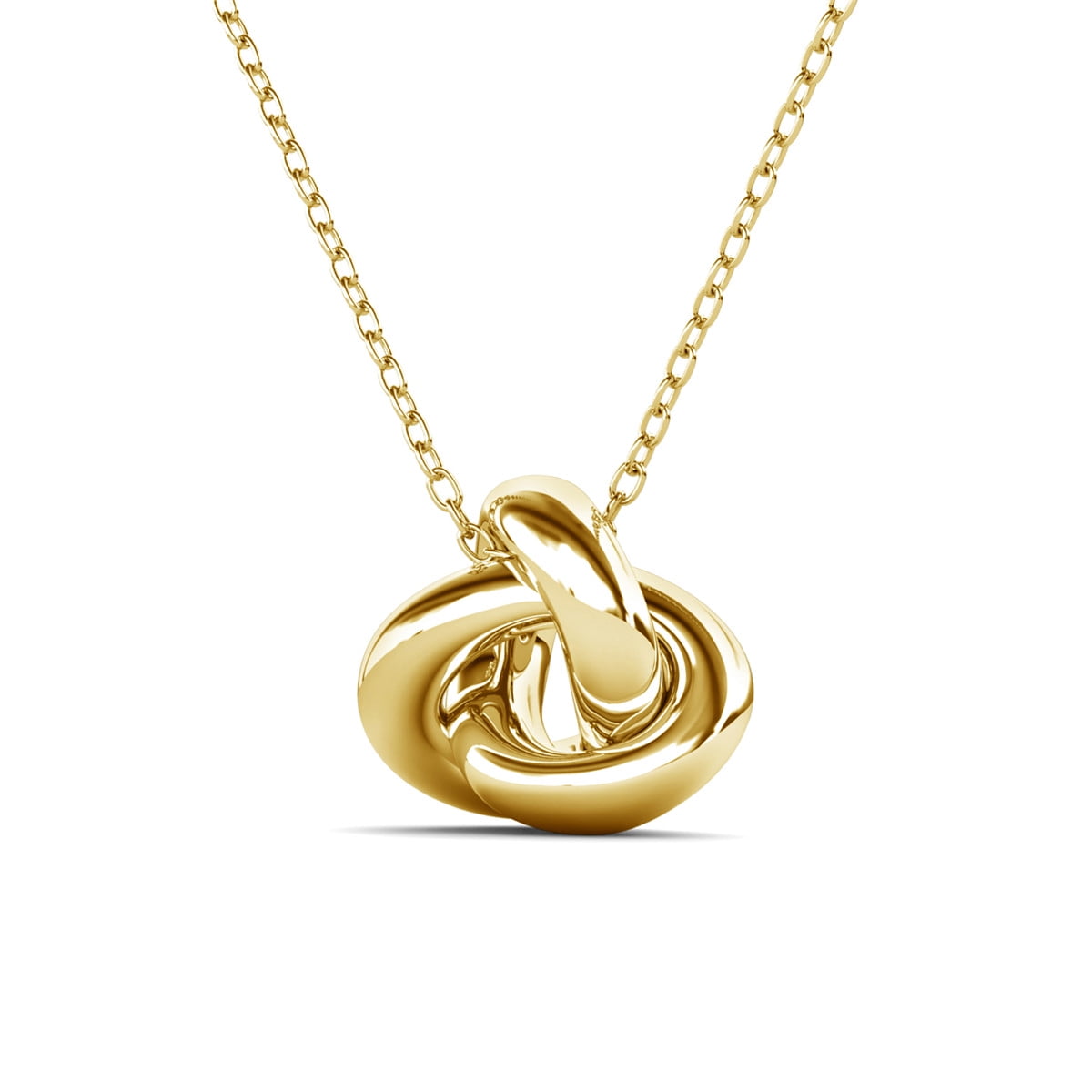 Cate & Chloe Ashley 18k Yellow Gold Plated Knot Pendant Necklace, Gift for Women