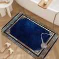 thumbnail image 3 of 1pc Blue and Gold Frame Absorbent Non-Slip Bathroom Thickened Flannel Rug Decor,Soft,Quick Drying,Suitable For Indoor/outdoor Use,Bathrooms,Bedrooms,Kitchens,Terrace,Laundry Rooms,16"x24", 3 of 9
