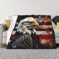thumbnail image 1 of Fotbe Retro American Eagle A Manta de Franela con Estampado, Manta Ultrasuave para Cama, Sofá, Auto, Hipoalergénica y Antibolitas-60"x50", 1 of 6
