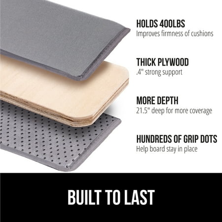 GORILLA GRIP Heavy Duty Couch Cushion Support Board to Fix Sagging Sofas, 24 x 78 Wide Oversized Sofa, Plywood Boards Add Strong Seat Supports, Stay in Place Replacement Stuffing Under Couches Gray