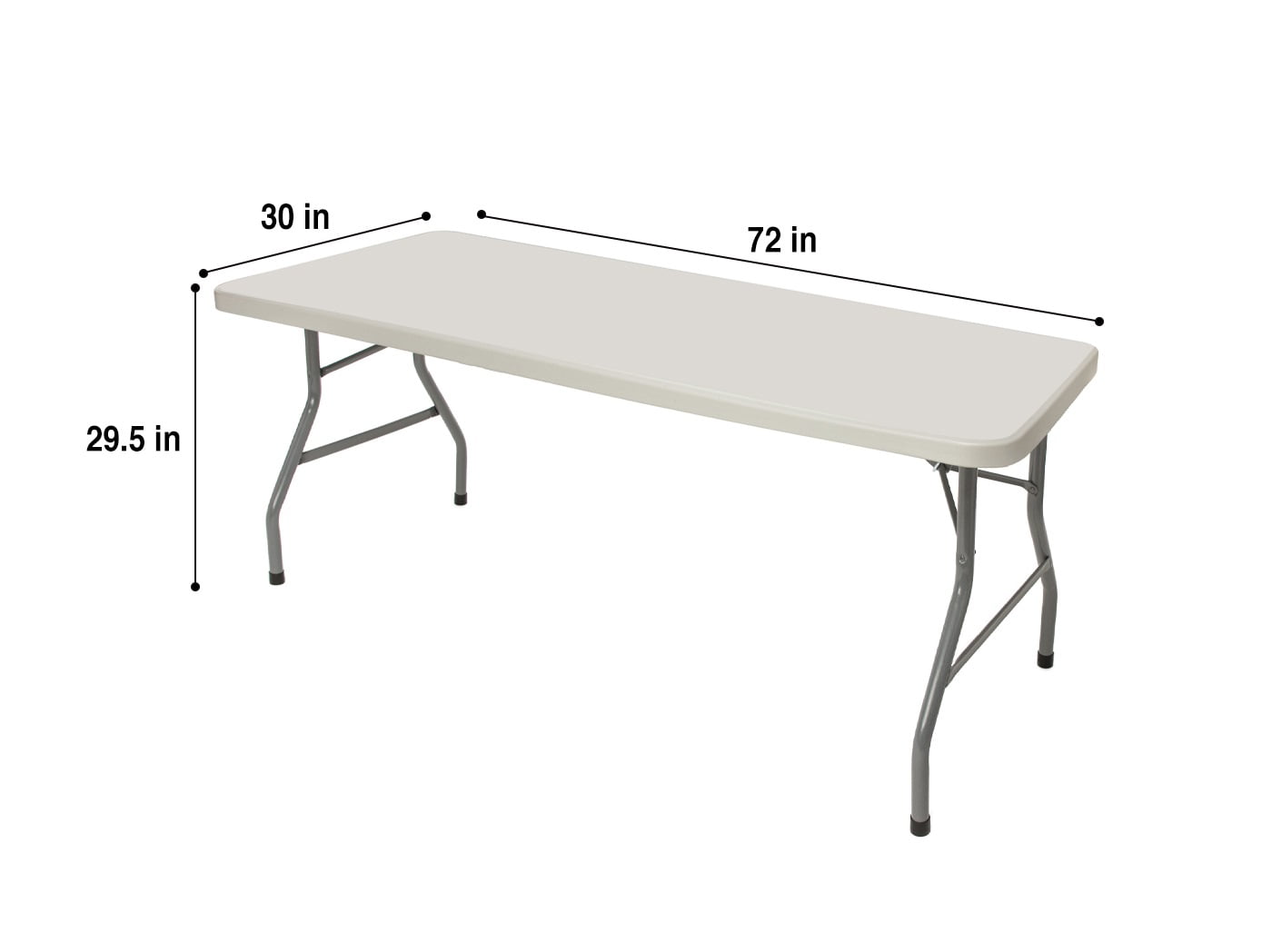 Hampden Furnishings Baldwin Collection 6 Foot Folding table, 30" x 72", Grey