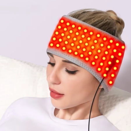 Heated Full-Wrap Headband with Red Light Therapy – 3 Heating Modes for Daily Relaxation and Unisex Comfort