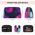 thumbnail image 5 of Picia Neon Toy Cat Reflections Print Leather Makeup Bag Make Up Bag Travel Toiletry Bag for Her Girlfriend Teacher Teen Girl Gifts, 5 of 8