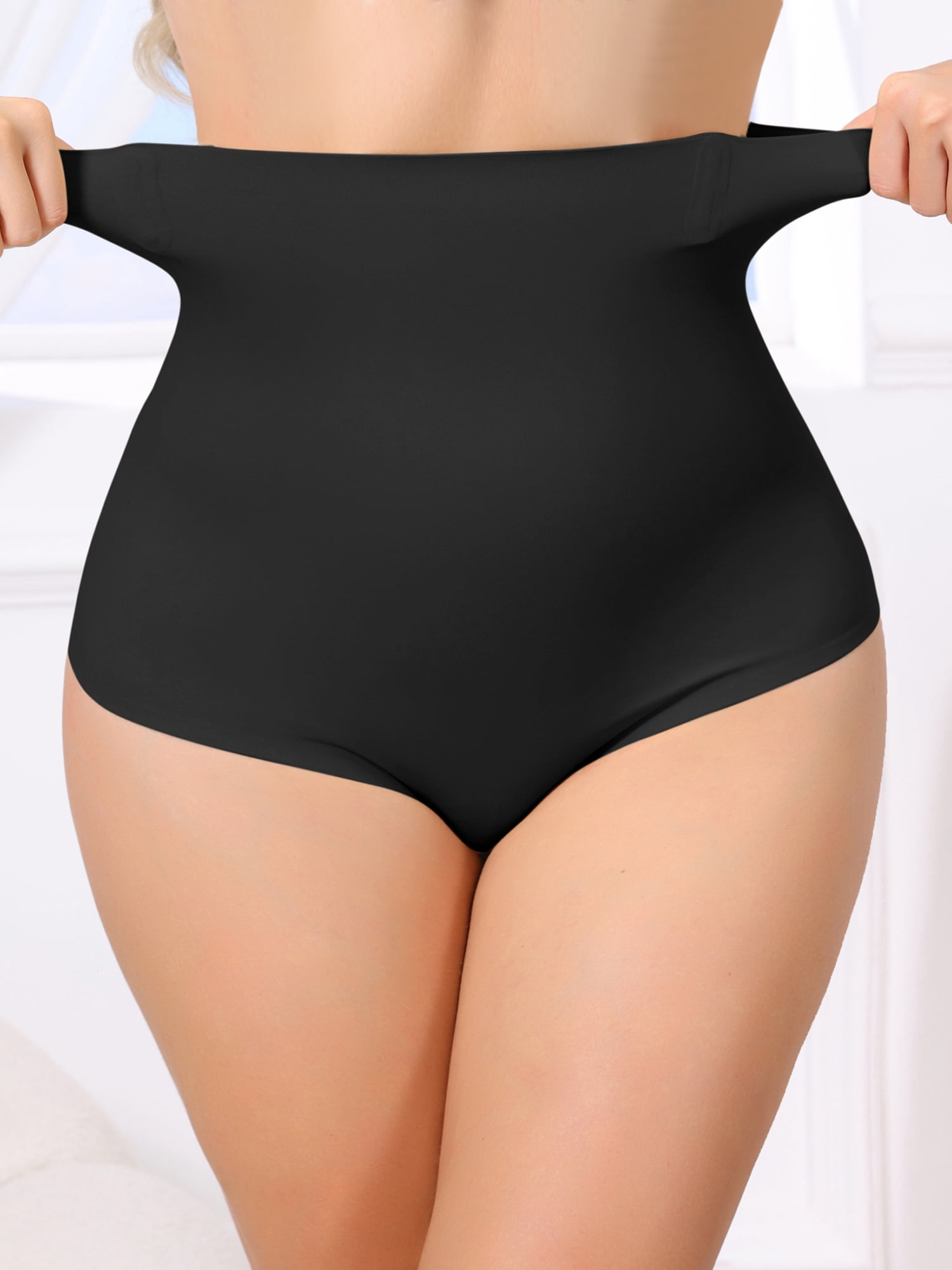 DARING DIVA Women's High Waisted Tummy Control Thong Shapewear XX-Large Black