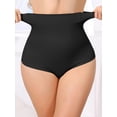 thumbnail image 4 of DARING DIVA Women's High Waisted Tummy Control Thong Shapewear XX-Large Black, 4 of 6