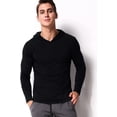 thumbnail image 2 of Sudaderas con capucha de manga larga para hombres Camiseta Casual Slim Fit Sudadera con cuello en V Camisetas Adepaton CJWUS-6070, 2 of 7