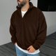 thumbnail image 1 of Blusa y camisa de manga larga con cuello alto para hombre, informal, a la moda, lisa, con cuello alto, sudadera de manga larga, blusa de poliéster para hombre, 1 of 7