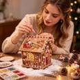 thumbnail image 7 of Christmas Diamond Art, Hanging Ornament DIY 3D Wooden House Pendant With Wreath, Christmas Tree Hanging Holiday Decor & DIY Craft Gift For Family, 7 of 7