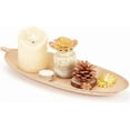 thumbnail image 5 of 16 Inch Leaf Wooden Decorative Tray Wood Serving Trays Novelty Wooden Serving Platter Blanched Almond Candle Holder Leaves Bowl, 5 of 5