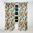 thumbnail image 2 of Designart "Pastel Tropical Bloom" Tropical Blackout Curtain Panels, 2 of 4